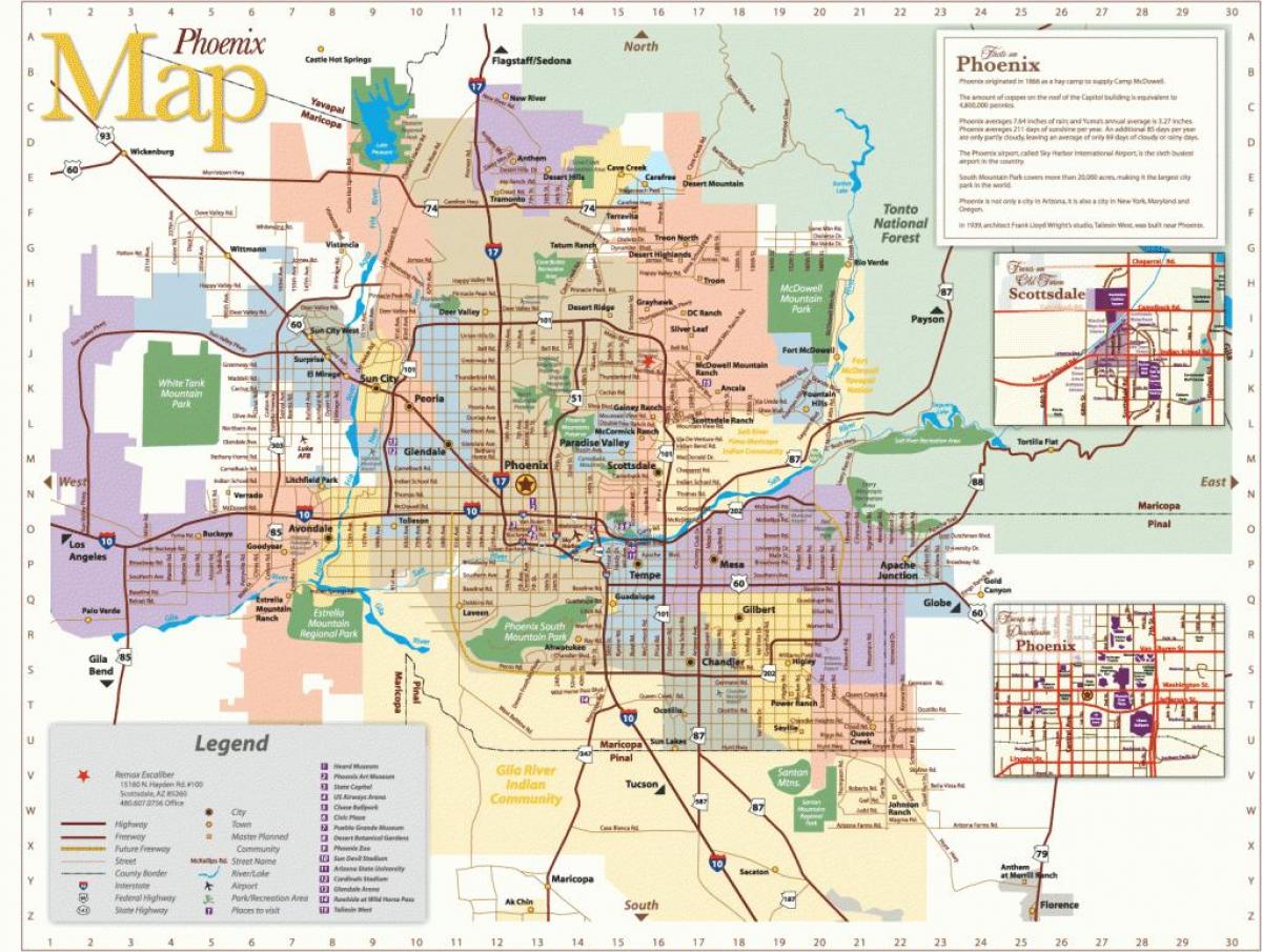 Phoenix ავტობუსის მარშრუტების რუკა