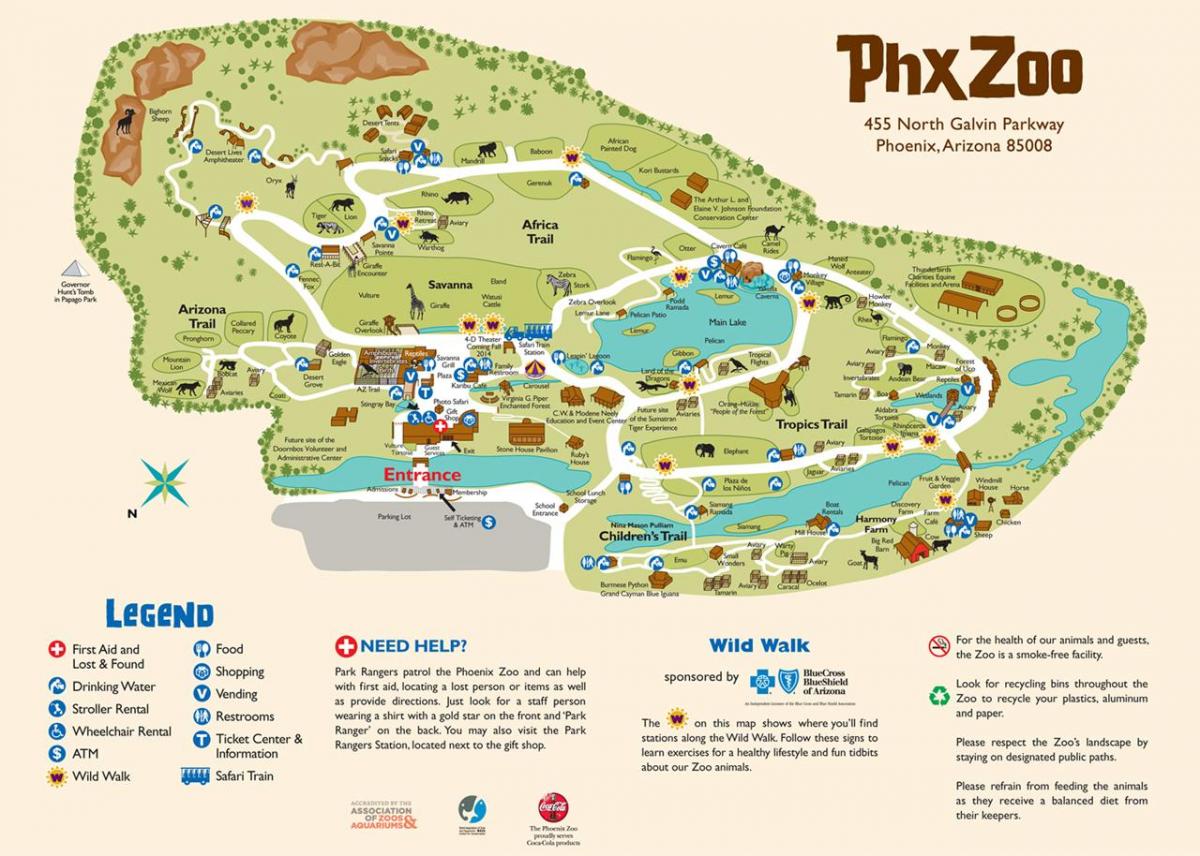 რუკა Phoenix Zoo