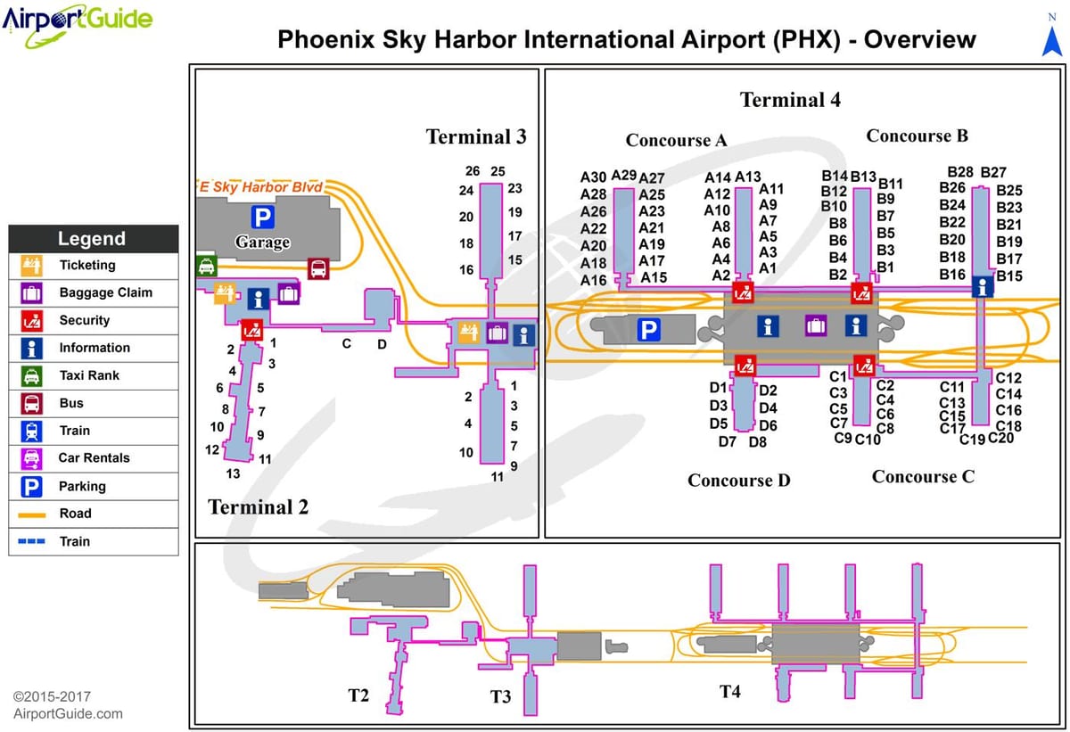 phx ტერმინალი რუკა