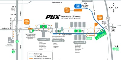 Phoenix საერთაშორისო აეროპორტის რუკა